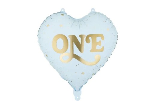 Balon foliowy Serce 'One', 45 cm, jasny niebieski 18cal Partydeco (FB390-001J) Partydeco