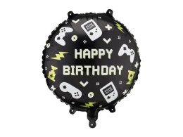 Balon foliowy pastylka Happy Birthday, 35x35 cm 18cal Partydeco (FB344) Partydeco