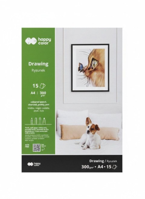 Blok artystyczny do rysunku artystycznego A4 300g 15k Happy Color (HA 3730 2030-AR15) Happy Color