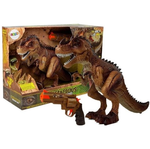 Figurka Ruchomy Dinozaur Tyranozaur Para Wodna Pistolet Dźwięk Światła Lean (7738) Lean