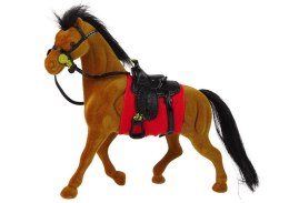 Figurka koń flokowany brązowy 17cm Lean (13380) Lean