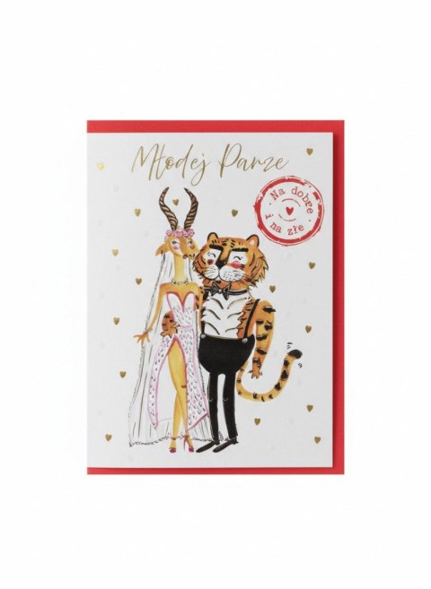 Kartka składana B6 B6 Ślub GAZELA I TYGRYS Henry (5905701488339) Henry