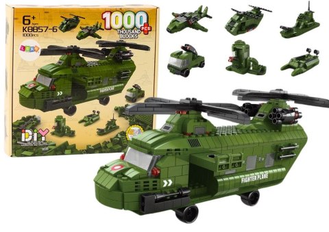 Klocki konstrukcyjne Helikopter Wojskowy Militarny Zielony 1000 El Lean (18320) Lean