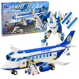 Klocki konstrukcyjne Samolot Pasażerski Robot 2w1 Światła 417 el. Lean (29050) Lean