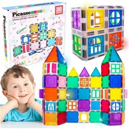 Klocki magnetyczne PICASSO TILES Zestaw Drzwi I Okien 30 Elementów Orbico Sp. Z O.o. (PT30) Orbico Sp. Z O.o.