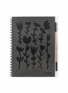 Kołozeszyt (kołonotatnik) PADS FLORAL CZARNY A4 100k. 80g krata Strigo (PADS042) Strigo