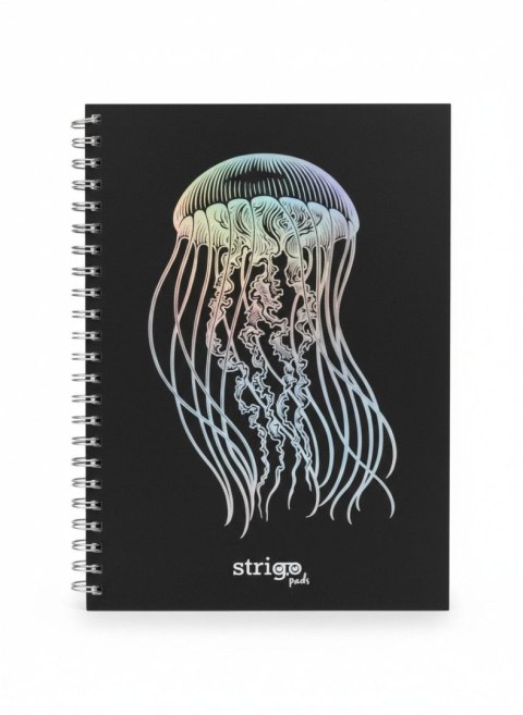 Kołozeszyt (kołonotatnik) A4 PADS GŁEBINY CZARNY MEDUZA 100k. 80g krata Strigo (PADS049) Strigo