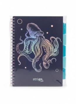 Kołozeszyt (kołonotatnik) PADS GŁEBINY GRANATOWY OSMIORNICA A4 100k. 80g krata Strigo (PADS048) Strigo