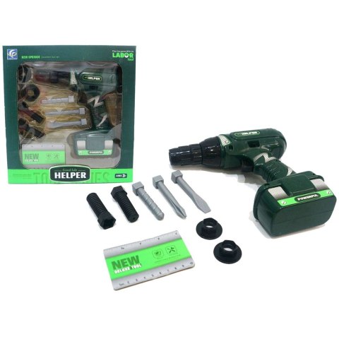 Narzędzia Wiertarka na baterie ze śrubkami zielona Lean (12147) Lean