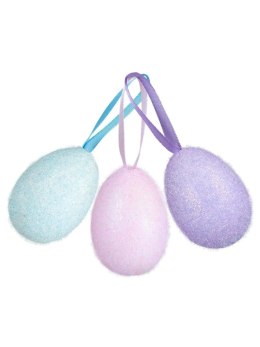 Ozdoba wielkanocna Brokatowe jajka flokowane (3 szt.) Arpex (VJ8488) Arpex