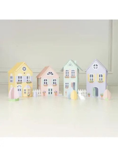 Ozdoba wielkanocna Wiosenne domki DIY (4 szt.) Arpex (WN8358) Arpex