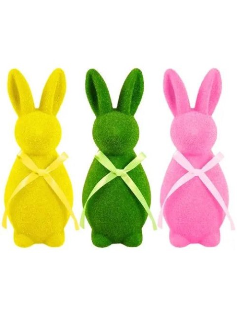 Ozdoba wielkanocna Zajączek flokowany - z kokardką [mm:] 250 Arpex (WN8846) Arpex