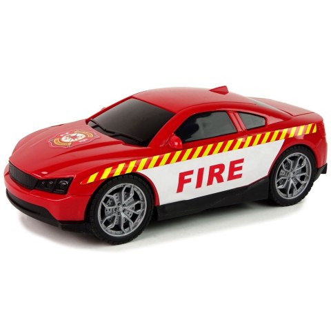 Samochód strażacki Zestaw Pojazdów Helikopter Auto Straż Pożarna Dźwięk Czerwone Lean (12964) Lean