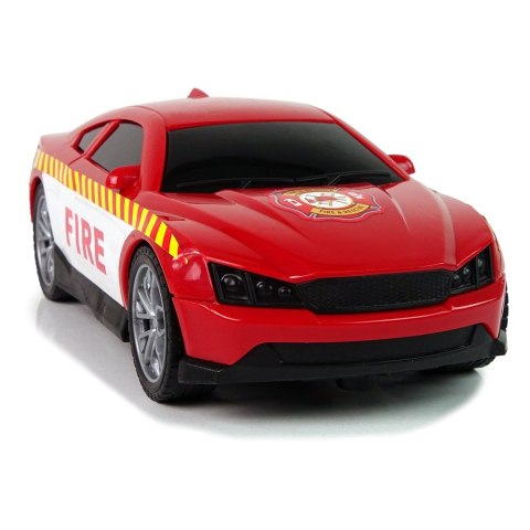 Samochód strażacki Zestaw Pojazdów Helikopter Auto Straż Pożarna Dźwięk Czerwone Lean (12964) Lean