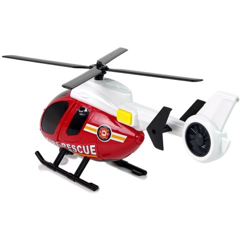 Samochód strażacki Zestaw Pojazdów Helikopter Auto Straż Pożarna Dźwięk Czerwone Lean (12964) Lean