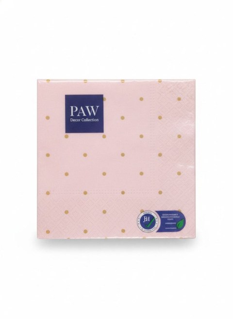 Serwetki Lunch Golden Dots light pink mix papier [mm:] 330x330 Paw (SDL144004) Paw