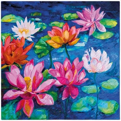 Serwetki Lunch Lily Pond mix nadruk bibuła [mm:] 330x330 Paw (SDL141500) Paw