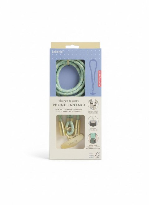 Smycz do telefonu z kablem 2x typ C, zielona Zielony Argo (INK37) Argo
