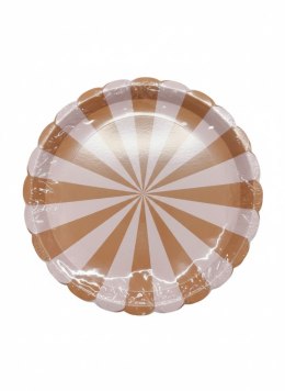 Talerz jednorazowy Paski karton śr. 210mm 6 szt Partydeco (TPP92) Partydeco