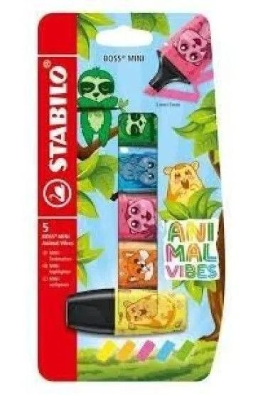 Zakreślacz BOSS MINI ANIMALS VIBES wkład mix 2,0-5,0mm Stabilo (B-62416-10) Stabilo