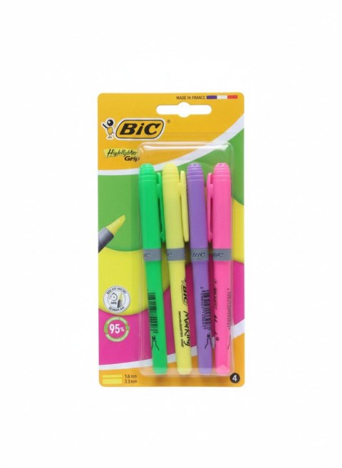 Zakreślacz GRIP 4szt wkład mix Bic (302790) Bic