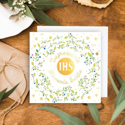 Zaproszenie KW Komunia Listki Henry (5908451982348) Henry