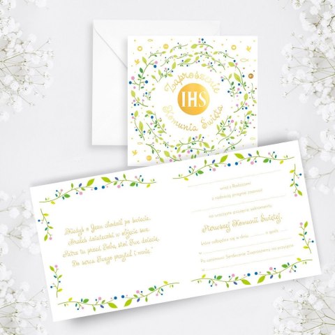 Zaproszenie KW Komunia Listki Henry (5908451982348) Henry