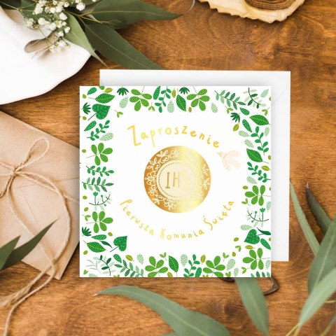 Zaproszenie KW Komunia Złoty opłatek Henry (5908451982317) Henry