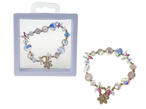 Bransoletka red.6cm, rozciągliwa, szklane koraliki z metalowymo elementami, w ozdobnym pudełku Adar (607217) Adar