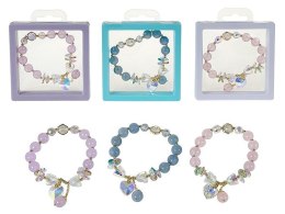 Bransoletka śred.6cm, rozciągliwa, szklane koraliki z metalowymo elementami, w ozdobnym pudełku Adar (607163) Adar