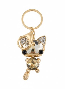 Brelok metalowy kotek z cyrkoniami pakowany po 1 szt.