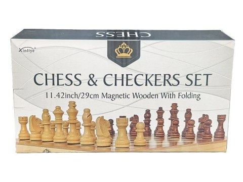Gra logiczna szachy i warcaby drewniane, magnetyczne Adar (632202) Adar