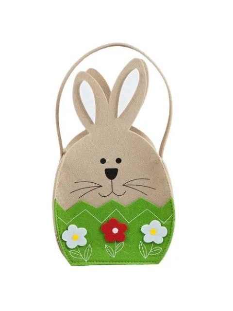 Koszyk świąteczny filcowy duży - wesoły zajączek Arpex (WK8518) Arpex