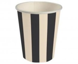 Kubek jednorazowy paski czarno beżowe papier 250ml Godan (PG-KPA3) Godan