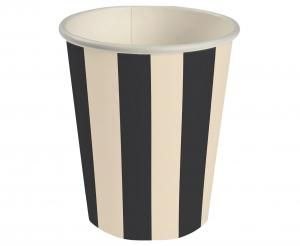 Kubek jednorazowy paski czarno beżowe papier 250ml Godan (PG-KPA3) Godan