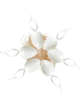 Ozdoba wielkanocna Białe jajeczka z rafią (6 szt.) Arpex (YP7743) Arpex