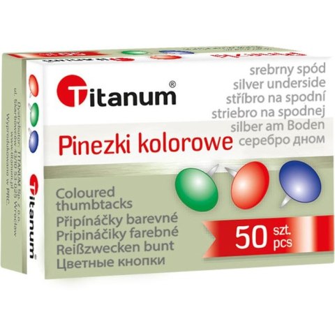 Pinezki kolorowe kolor: mix 50 szt Titanum Titanum
