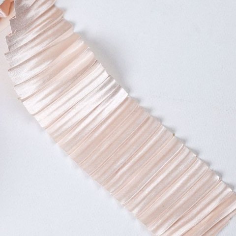 Wstążka Craft-Fun Series satynowa karbowana 40x3 [mm x m] różowy jasny Titanum (BJ25091148-2) Titanum