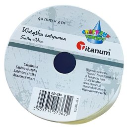 Wstążka Craft-Fun Series satynowa karbowana 40x3 [mm x m] zielona jasna Titanum (BJ25091148-3) Titanum