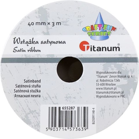 Wstążka Craft-Fun Series satynowa karbowana 40x3 [mm x m] biała Titanum (BJ25091148-4) Titanum