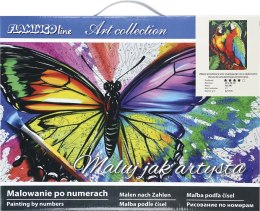 Zestaw kreatywny Malowanie po numerach 30x40cm Papugi Flamingo Line (FSY287) Flamingo Line