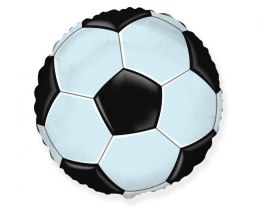 Balon foliowy Football - piłka czarna (okrągły) 18cal Godan (C401506) Godan