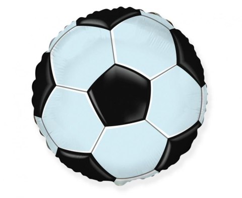 Balon foliowy Football - piłka czarna (okrągły) 18cal Godan (C401506) Godan