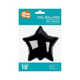 Balon foliowy gwiazda czarna 19 cali 19cal Godan (hs-g19cn) Godan