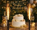 Fontanna tortowa Happy Birthday 12 cm/ 1 szt., czarne Godan (KZ-FTZ1/7) Godan