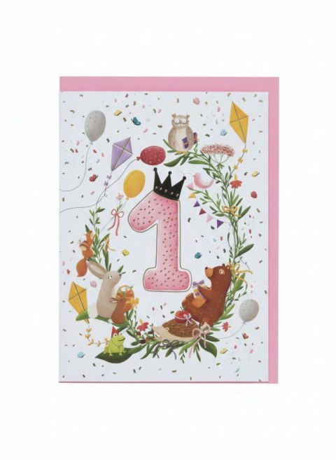 Kartka składana B6 B6 ROCZEK DZIEWCZYNKA 2 Henry (5908451983413) Henry