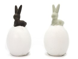 Ozdoba wielkanocna aksamitne jajko z zającem 15cm One Dollar (358768) One Dollar