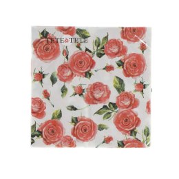 Serwetki Rose Style biało-czerwony bibuła [mm:] 330x330 Paw (TL700500) Paw