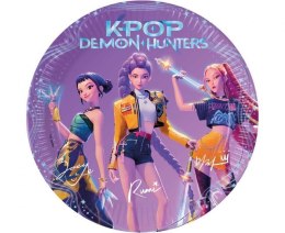 Talerz jednorazowy K-POP DEMON HUNTERS papier śr. 230mm 8 szt Godan (98638) Godan