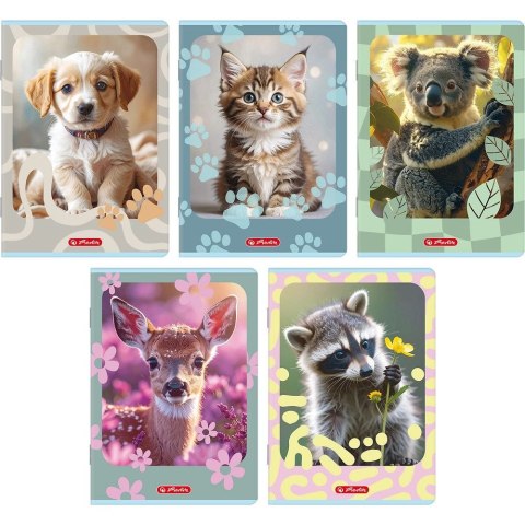 Zeszyt A5 ANIMALS 16k. 70g linia podwójna kolorowa Herlitz (400206377) Herlitz